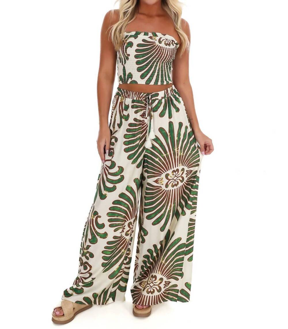 NEW HYFVE women's palm oasis two piece set in green